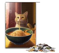 1000 Piece Puzzle For Adults Funny Cat Eating Ramen Game Puzzles for Is Ideal As A Gift for The Whole Family 1000 PCS