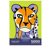 1000 Piece Puzzle for Adults, Funny Jungle Cheetah Artwork, Mindfulness Activity, Winter Indoor Entertainment, Precision Cut Pieces, 70x50cm/1000pcs