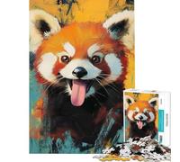 1000 Piece Puzzle For Adults Funny Red Panda Smiling Jigsaws for Adults Hands-on Game Perfect Decoration Deal As Gifts for The Whole Family (Size 38x52cm)