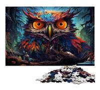 1000 Piece Puzzle for Adults Futuristic Colorful Psychedelic Owl Jigsaw for Educational Game Challenge Toy Artwork Gift 1000 PCS(38x26cm)