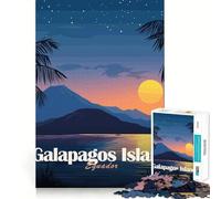 1000 Piece Puzzle For Adults Galapagos Island, Ecuador at Sunset Neat Edge Decor Brain Activity Fun Easy Time Fun Birthday Mind Gift (50x75cm)