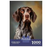 1000 Piece Puzzle for Adults, German Shorthaired Pointer Artwork, Mindfulness Activity, Winter Indoor Entertainment, Durable Puzzle Pieces, 70x50cm/1000pcs