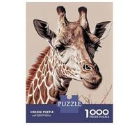 1000 Piece Puzzle for Adults, Giraffe Animal Artwork, Creative Leisure Activity, Seasonal Gift Choice, Precision Cut Pieces, 52x38cm/1000pcs
