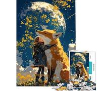 1000 Piece Puzzle For Adults Girl And Fox Under The Moo Jigsaws for Adults Hands-on Game Perfect Decoration Deal As Gifts for The Whole Family (Size 75x50cm)