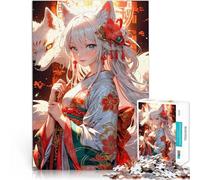 1000 Piece Puzzle For Adults girl fox kitsune geisha Stressabbau Staycation Zeit totschlagen Wanddekoration38x26cm