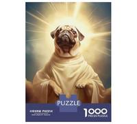 1000 Piece Puzzle for Adults, Godlike Pug Artwork, Creative Leisure Activity, Winter Indoor Entertainment, Pieces, 70x50cm/1000pcs