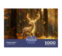 1000-piece Puzzle for Adults Golden Deer Forest Scene Jigsaw for Adults Anti-Stress Toys Difficult Challenge Unique Birthday And Xmas Gifts 70x50cm/1000pcs