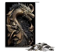 1000 Piece Puzzle for Adults Golden Emperor Dragon Jigsaw for Educational Game Challenge Toy Artwork Gift 75x50cm