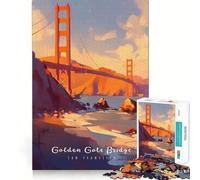 1000-piece Puzzle for Adults Golden Gate Bridge at Dusk Premium Cut Fun Brain Boosting Play Chill Game Play Christmas Calm Gift (38x52cm)