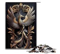 1000 Piece Puzzle For Adults Golden Glory Phoenix Family Activity Jigsaw Family Game Stress Reliever Difficult Challenge Puzzle 75x50cm