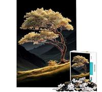 1000 Piece Puzzle For Adults Golden Tree in Mountain Valley Help The Brain Exercise Presents for Women Educational Toy for 14+ Puzzle Game Offered (38x26cm)