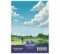 1000 Piece Puzzle for Adults, Golf Player Golf Artwork, Mindfulness Activity, Winter Indoor Entertainment, Durable Puzzle Pieces, 38x26cm/1000pcs