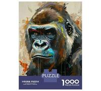 1000 Piece Puzzle For Adults Gorilla Wall Art Print-3 Adult Jigsaw Puzzle Relaxing Games Birthday Present Deal As Gifts for The Whole Family 52x38cm/1000pcs
