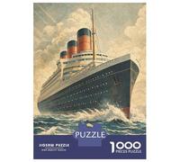 1000 Piece Puzzle for Adults, Grand Ocean Liner Sailing Through Waves Artwork, Challenging Brain Teaser, for Puzzle Lovers, Premium Puzzle Pieces, 70x50cm/1000pcs