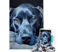 1000-piece Puzzle for Adults Great Dane in Blue Jigsaw 1000 Piece Home Decoration Toys Learning Educational Stress Reduction Gifts (50x75cm)