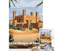 1000-piece Puzzle for Adults Great Mosque of Djenné, Mali Puzzles for Teenagers Staycation Kill Time Help The Brain Exercise Unique Birthday And Gifts (38x26cm)