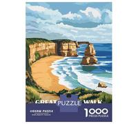 1000 Piece Puzzle for Adults, Great Ocean Walk Australia Landscape Art Artwork, Stress Relief Activity, Winter Indoor Entertainment, Precision Cut Pieces, 52x38cm/1000pcs
