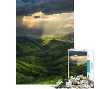 1000 Piece Puzzle For Adults Green Valley Rainbow After The Rain Fun Activities at Home Home Art Decor Relaxing Games Suitable for Ages 14 And Up (38x52cm)