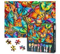 1000 Piece Puzzle for Adults Hand Drawn Artistic Butterfly Wing Pattern Collage Puzzles Vibrant Colors Jigsaw Puzzles Family Challenging Puzzle Gifts 50x70 cm