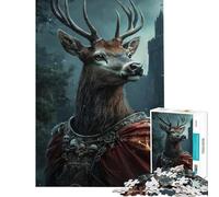1000-piece Puzzle for Adults Heroic Deer Warrior Help The Brain Exercise Difficult Challenge Relaxing Games for 14+ Puzzle Game Offered (50x75cm)