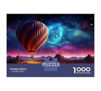 1000-piece Puzzle for Adults Hot Air Balloon in Space Jigsaw for Adults Anti-Stress Toys Difficult Challenge Unique Birthday And Xmas Gifts 38x26cm/1000pcs