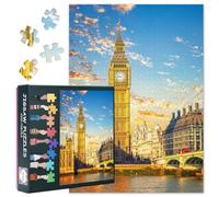 1000 Piece Puzzle for Adults - Iconic Big Ben & Westminster Bridge in London UK Landmark Art, Jigsaw Puzzles for Adults 1000 Pieces - 27.5x19.7 in