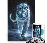 1000-piece Puzzle for Adults Icy Glow Tiger, Impossible Game, Staycation Kill Time, Gifts for Friends And Family (38x52cm)