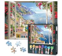 1000 Piece Puzzle for Adults - Idyllic Vista Through Sun-Drenched Window Frame Jigsaw Puzzles 1000 Pieces, Coolest Adult Puzzles(27.5x19.7 in)