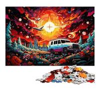 1000 Piece Puzzle for Adults Imagine A Colorful Psychedelic Landscape Jigsaw Puzzles Paper Jigsaw Learning Educational Toy 1000 PCS(38x26cm)