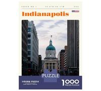 1000 Piece Puzzle for Adults, Indianapolis Indiana Travel Art Artwork, Creative Leisure Activity, Idea, Precision Cut Pieces, 52x38cm/1000pcs