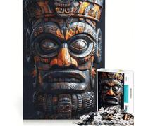 1000-piece Puzzle for Adults Indigenous Dark Tiki Mask, Impossible Game, Staycation Kill Time, Gifts for Friends And Family (38x52cm)