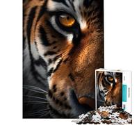 1000-piece Puzzle for Adults Intense Eye of The Tiger Help The Brain Exercise Difficult Challenge Relaxing Games for 14+ Puzzle Game Offered (50x75cm)