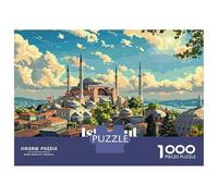 1000 Piece Puzzle for Adults, Istanbul Skyline Artwork, Creative Leisure Activity, Idea, Premium Thick Cardboard, 38x26cm/1000pcs
