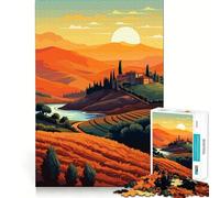1000 Piece Puzzle For Adults Italy Tuscany Hills Italia Smooth Joint Fun Logic Puzzle Play Casual Game Time Xmas Scene Art (38x26cm)