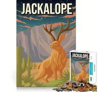 1000 Piece Puzzle For Adults Jackalope Cryptid Cryptozoology Desert Poster Smooth Joint Fun Logic Puzzle Play Casual Game Time Xmas Scene Art (38x52cm)