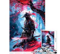 1000-piece Puzzle for Adults Japanese Ninja Samurai Educational Game Enhance Memory Home Decoration Toys with Fully Interlocking Randomly Shaped Pieces (50X75cm)
