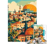 1000-piece Puzzle for Adults Jerusalem Cityscape Help The Brain Exercise Difficult Challenge Relaxing Games for 14+ Puzzle Game Offered (38x52cm)