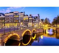 1000 piece Puzzle for Adults Jigsaw Puzzles AMSTERDAM CANAL NIGHT SKYLINE GLOSSY POSTER PICTURE PHOTO PRINT netherlands A013 Challenging Puzzles for Friends Family 38x52CM