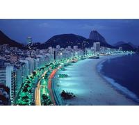 1000 piece Puzzle for Adults Jigsaw Puzzles COPACABANA AT NIGHT GLOSSY POSTER PICTURE PHOTO brazil rio city jesus A039 Challenging Puzzles for Friends Family
