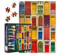 1000 Piece Puzzle for Adults - Jigsaw Puzzles Featuring Colourful Doors to Houses, Adult Puzzles 1000 Pieces - 27.5x19.7 in