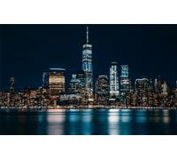 1000 piece Puzzle for Adults Jigsaw Puzzles MANHATTAN NEW YORK CITY SKYLINE NIGHT WTC GLOSSY POSTER PICTURE PHOTO PRINT A003 Challenging Puzzles for Friends Family