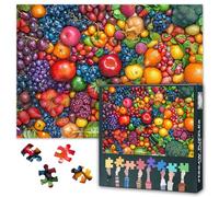 1000 Piece Puzzle for Adults & Jigsaw Puzzles - Vibrant Summer Fruits & Fresh Vegetables Collage - Colorful Healthy Food Art Adult Puzzles(27.5" x 19.7")
