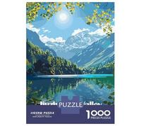 1000 Piece Puzzle for Adults, Jiuzhaigou Valley National Park, China Artwork, Stress Relief Activity, Festive Season Fun, Premium Puzzle Pieces, 38x26cm/1000pcs