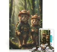 1000 Piece Puzzle For Adults Jungle Scouts Kittens Family Game Decompressing Intellectual Artists' Collection Fine Arts 38x52cm