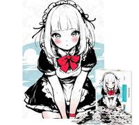 1000 Piece Puzzle For Adults Kawaii Anime Girl Maid Ink for Educational Game Challenge Toy for Educational Game A Work of Art Great Gifts for Games (Size 50x75cm)