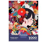 1000-piece Puzzle for Adults Kimono Pattern Girl Anime Puzzles for Adults Toy Wall Decor Home Decoration Unique Birthday And Xmas Gifts 38x26cm/1000pcs
