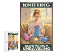 1000 Piece Puzzle for Adults - Knitting Because Murder Is Wrong Design - Wooden Puzzle with Humor, Ideal for Stress Relief & Gift Giving
