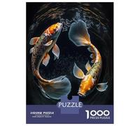 1000 Piece Puzzle for Adults, Koi Fish in The Lake Artwork, Mindfulness Activity, Winter Indoor Entertainment, Durable Puzzle Pieces, 38x26cm/1000pcs