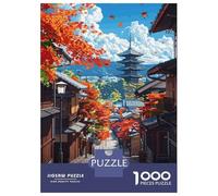 1000 Piece Puzzle for Adults, Kyoto Japan Autumn Landscape Artwork, Creative Leisure Activity, Christmas Family Activity, Durable Puzzle Pieces, 38x26cm/1000pcs