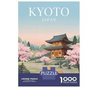 1000 Piece Puzzle for Adults, Kyoto Japan Cherry Blossom Deer Artwork, Stress Relief Activity, Winter Indoor Entertainment, Precision Cut Pieces, 38x26cm/1000pcs